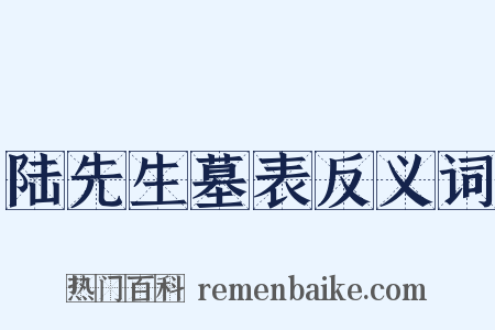 陆先生墓表反义词是什么意思的图片